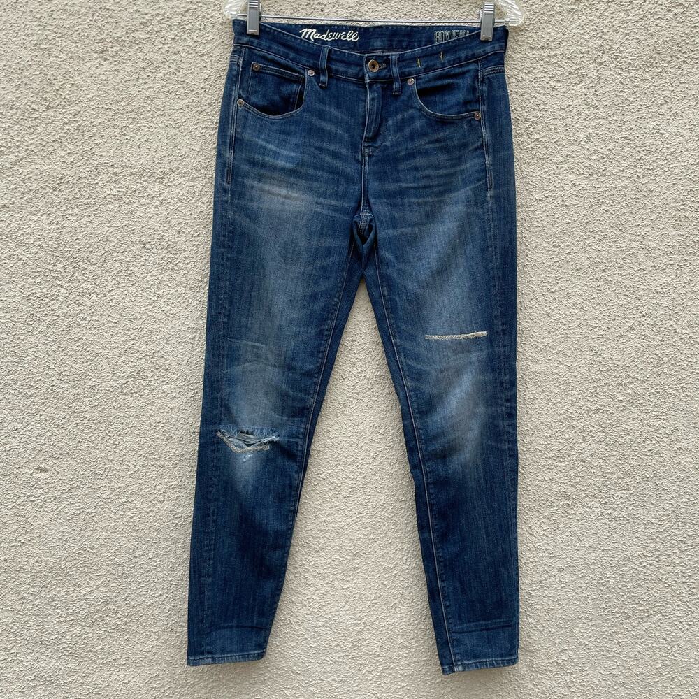 Madewell Boyjean Blue Distressed Jeans 25